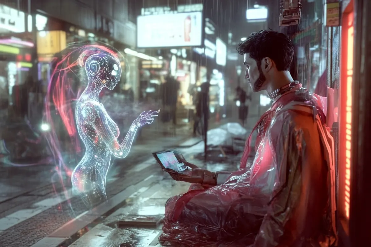 AI vs. CEO in a futuristic cyber battle for ad supremacy—glowing data streams, neon holograms, and real-time analytics decide the winner. Who dominates the digital arena?